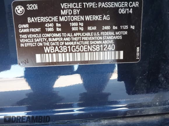 ✅ 2014 BMW 3 Series 320i • VIN: WBA3B1G50ENS81240 • Лот: 43390037. Опубликован ранее на IAAI с пробегом 168 147 миль. Бесплатный доступ к архиву аукционных продаж из США и подробный отчёт об истории автомобиля на DreamBid. Изображение 9.