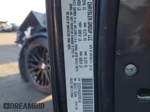 ✅ 2013 Dodge Challenger SXT • VIN: 2C3CDYAGXDH705146 • Lot: 72805364. Listed on Copart with 101,561 mi. Free auction sales archive from the USA and detailed vehicle history report at DreamBid. Image 13.