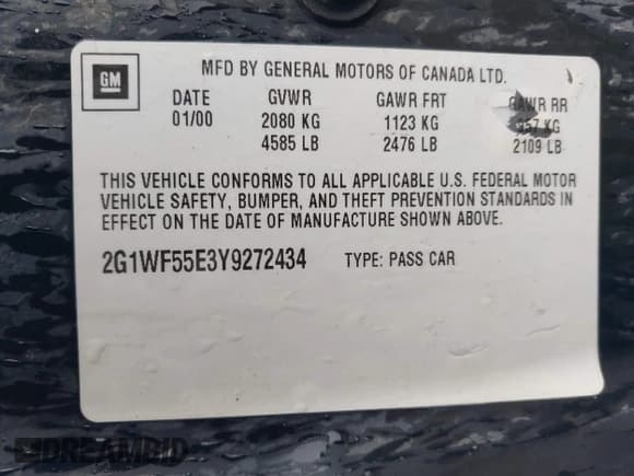 ✅ 2000 Chevrolet Impala • VIN: 2G1WF55E3Y9272434 • Lot: 42285330. Wystawiony na IAAI z przebiegiem 123 397 mil. Bezpłatny archiwum sprzedaży aukcyjnych z USA i szczegółowy raport historii pojazdu na DreamBid. Zdjęcie 9.