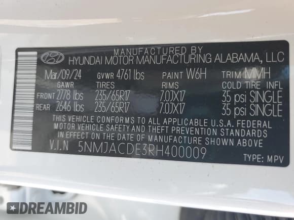✅ 2024 Hyundai Tucson SE • VIN: 5NMJACDE3RH400009 • Lot: 65567894. Wystawiony na Copart z przebiegiem 635 mil. Bezpłatny archiwum sprzedaży aukcyjnych z USA i szczegółowy raport historii pojazdu na DreamBid. Zdjęcie 13.