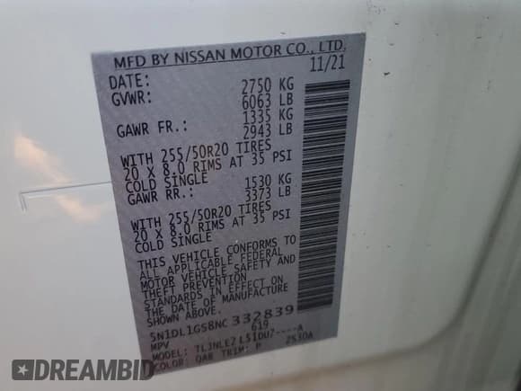 ✅ 2022 Infiniti QX60 Sensory • VIN: 5N1DL1GS8NC332839 • Лот: 85265524. Опубликован ранее на Copart с пробегом 7 863 миль. Бесплатный доступ к архиву аукционных продаж из США и подробный отчёт об истории автомобиля на DreamBid. Изображение 12.