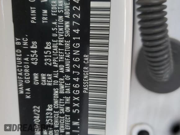 ✅ 2022 Kia K5 GT-Line • VIN: 5XXG64J26NG147224 • Lot: 87101265. Wystawiony na Copart z przebiegiem 51 524 mil. Bezpłatny archiwum sprzedaży aukcyjnych z USA i szczegółowy raport historii pojazdu na DreamBid. Zdjęcie 12.