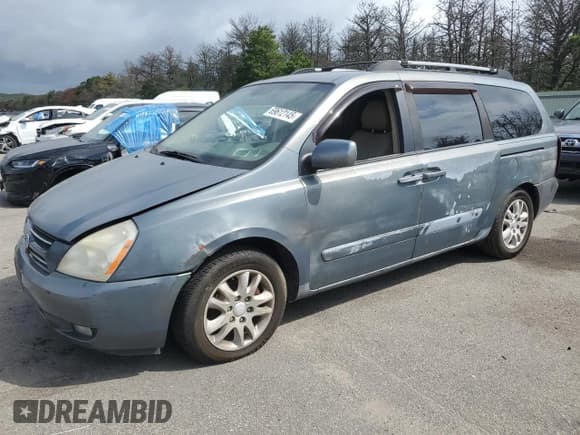 ✅ 2006 Kia Sedona LX • VIN: KNDMB233566031182 • Lot: 69612145. Listed on Copart with 163,729 mi. Free auction sales archive from the USA and detailed vehicle history report at DreamBid. Image 1.