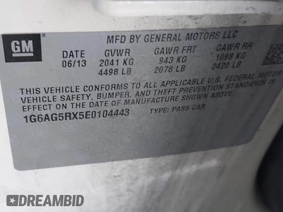 ✅ 2014 Cadillac ATS Standard AWD • VIN: 1G6AG5RX5E0104443 • Lot: 43887962. Listed on IAAI with 116,663 mi. Free auction sales archive from the USA and detailed vehicle history report at DreamBid. Image 9.