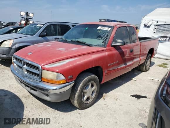 1997 Dodge Dakota with VIN 1B7GL23X0VS134478, listed as a Copart auction lot 75160314 with 119,282 mi miles and Non repairable. Bid and sale history available at DreamBid. Image 1.