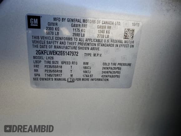 ✅ 2014 GMC Terrain SLE • VIN: 2GKFLWEK2E6147972 • Lot: 82482345. Wystawiony na Copart z przebiegiem 142 381 mil. Bezpłatny archiwum sprzedaży aukcyjnych z USA i szczegółowy raport historii pojazdu na DreamBid. Zdjęcie 12.