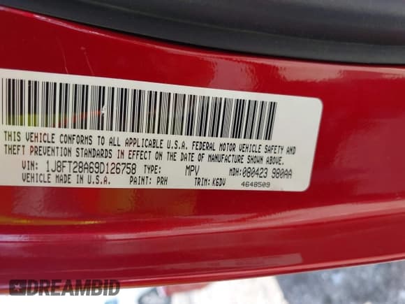 ✅ 2009 Jeep Patriot • VIN: 1J8FT28A69D126758 • Lot: 42984669. Listed on IAAI with 153,715 mi. Free auction sales archive from the USA and detailed vehicle history report at DreamBid. Image 9.