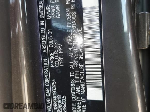 ✅ 2024 Volvo XC60 Core Dark Theme • VIN: YV4L12RK4R1933754 • Lot: 70311065. Wystawiony na Copart z przebiegiem 47 072 mil. Bezpłatny archiwum sprzedaży aukcyjnych z USA i szczegółowy raport historii pojazdu na DreamBid. Zdjęcie 12.