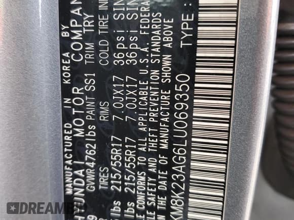 ✅ 2020 Hyundai Kona SEL • VIN: KM8K23AG6LU069350 • Лот: 47077844. Опубликован ранее на Copart с пробегом 81 629 миль. Бесплатный доступ к архиву аукционных продаж из США и подробный отчёт об истории автомобиля на DreamBid. Изображение 12.