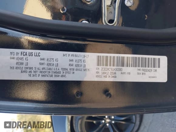 ✅ 2018 Dodge Charger R/T • VIN: 2C3CDXCT8JH163383 • Lot: 43530576. Listed on IAAI with 127,027 mi. Free auction sales archive from the USA and detailed vehicle history report at DreamBid. Image 9.