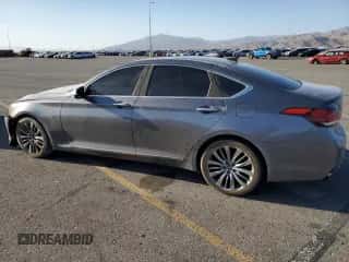 2015 Hyundai Genesis 5.0L z VIN KMHGN4JF4FU016533, wystawiony jako Copart lot #78250604 z przebiegiem 98 239 mil mil oraz Szkoda całkowita • Salvage title. Historia ofert i sprzedaży dostępna na DreamBid. Obrazek 2.