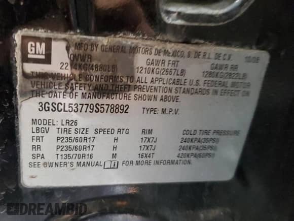 ✅ 2009 Saturn VUE XR • VIN: 3GSCL53779S578892 • Lot: 87795805. Wystawiony na Copart z przebiegiem 116 253 mil. Bezpłatny archiwum sprzedaży aukcyjnych z USA i szczegółowy raport historii pojazdu na DreamBid. Zdjęcie 13.