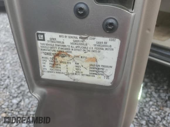 ✅ 2002 Chevrolet Suburban LT • VIN: 1GNEC16Z12J265815 • Лот: 51673315. Опубликован ранее на Copart с пробегом 305 599 миль. Бесплатный доступ к архиву аукционных продаж из США и подробный отчёт об истории автомобиля на DreamBid. Изображение 13.