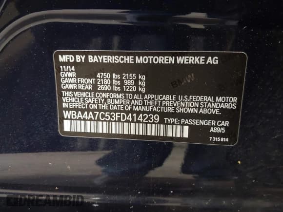 ✅ 2015 BMW 4 Series 428i xDrive • VIN: WBA4A7C53FD414239 • Lot: 42329364. Listed on IAAI with 75,566 mi. Free auction sales archive from the USA and detailed vehicle history report at DreamBid. Image 9.