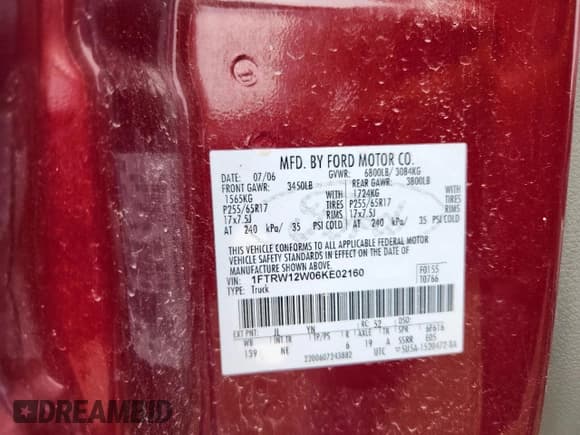 ✅ 2006 Ford F-150 XLT • VIN: 1FTRW12W06KE02160 • Lot: 85725585. Wystawiony na Copart z przebiegiem 391 726 mil. Bezpłatny archiwum sprzedaży aukcyjnych z USA i szczegółowy raport historii pojazdu na DreamBid. Zdjęcie 12.