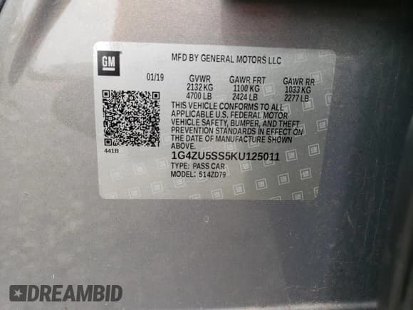 ✅ 2019 Buick LaCrosse Avenir • VIN: 1G4ZU5SS5KU125011 • Lot: 70301674. Wystawiony na Copart z przebiegiem 57 099 mil. Bezpłatny archiwum sprzedaży aukcyjnych z USA i szczegółowy raport historii pojazdu na DreamBid. Zdjęcie 14.