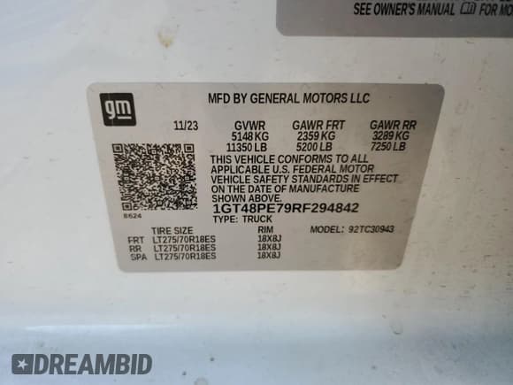 ✅ 2024 GMC Sierra 1500 • VIN: 1GT48PE79RF294842 • Лот: 75484724. Опубликован ранее на Copart с пробегом Не указан. Бесплатный доступ к архиву аукционных продаж из США и подробный отчёт об истории автомобиля на DreamBid. Изображение 12.