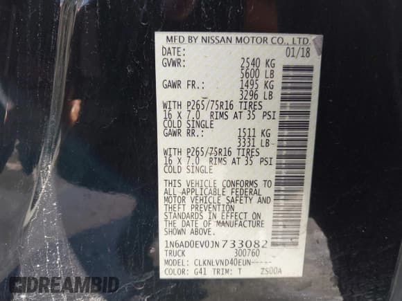 ✅ 2018 Nissan Frontier SV • VIN: 1N6AD0EV0JN733082 • Lot: 41506210. Listed on IAAI with Not provided. Free auction sales archive from the USA and detailed vehicle history report at DreamBid. Image 9.