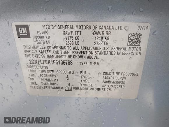 ✅ 2015 Chevrolet Equinox LT • VIN: 2GNFLFEK1F6106768 • Лот: 42643604. Опубликован ранее на IAAI с пробегом 95 754 миль. Бесплатный доступ к архиву аукционных продаж из США и подробный отчёт об истории автомобиля на DreamBid. Изображение 9.