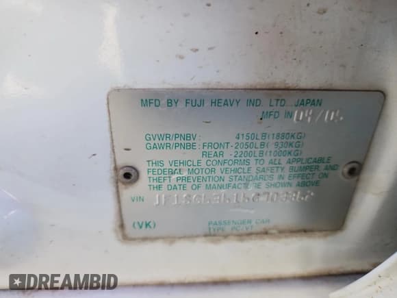 ✅ 2006 Subaru Forester X • VIN: JF1SG63616G703362 • Lot: 84799105. Listed on Copart with Not provided. Free auction sales archive from the USA and detailed vehicle history report at DreamBid. Image 13.