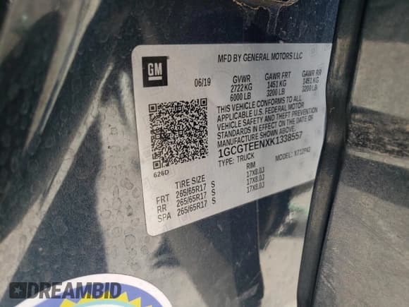 ✅ 2019 Chevrolet Colorado 4WD ZR2 • VIN: 1GCGTEENXK1338557 • Лот: 82151483. Опубликован ранее на Copart с пробегом 57 180 миль. Бесплатный доступ к архиву аукционных продаж из США и подробный отчёт об истории автомобиля на DreamBid. Изображение 14.