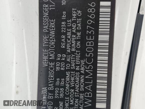 ✅ 2011 BMW Z4 sDrive30i • VIN: WBALM5C50BE379686 • Lot: 67585655. Listed on Copart with 115,893 mi. Free auction sales archive from the USA and detailed vehicle history report at DreamBid. Image 12.