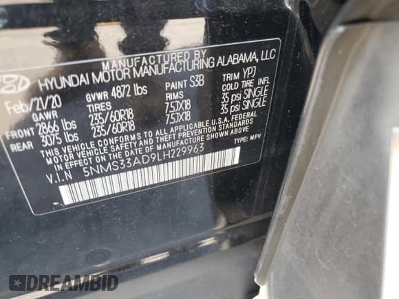 ✅ 2020 Hyundai Santa Fe SEL • VIN: 5NMS33AD9LH229963 • Lot: 53209714. Wystawiony na Copart z przebiegiem 31 755 mil. Bezpłatny archiwum sprzedaży aukcyjnych z USA i szczegółowy raport historii pojazdu na DreamBid. Zdjęcie 12.