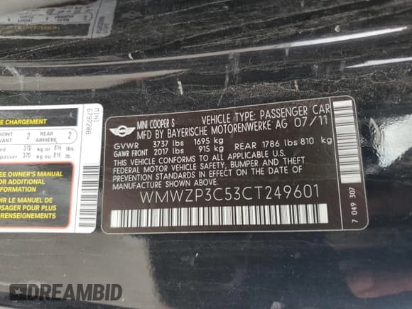 ✅ 2012 MINI Convertible S • VIN: WMWZP3C53CT249601 • Lot: 80092545. Wystawiony na Copart z przebiegiem 31 466 mil. Bezpłatny archiwum sprzedaży aukcyjnych z USA i szczegółowy raport historii pojazdu na DreamBid. Zdjęcie 13.