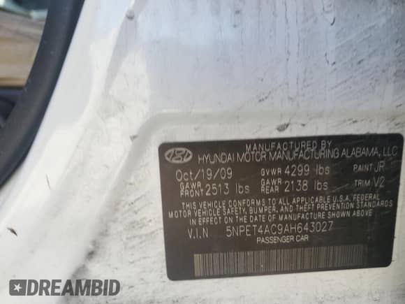 ✅ 2010 Hyundai Sonata GLS • VIN: 5NPET4AC9AH643027 • Лот: 81733715. Опубликован ранее на Copart с пробегом Не указан. Бесплатный доступ к архиву аукционных продаж из США и подробный отчёт об истории автомобиля на DreamBid. Изображение 12.