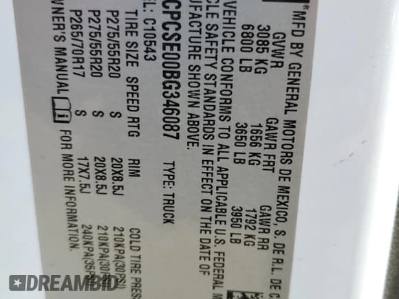 ✅ 2011 Chevrolet Silverado 1500 LT • VIN: 3GCPCSE00BG346087 • Lot: 73603744. Listed on Copart with 235,374 mi. Free auction sales archive from the USA and detailed vehicle history report at DreamBid. Image 12.