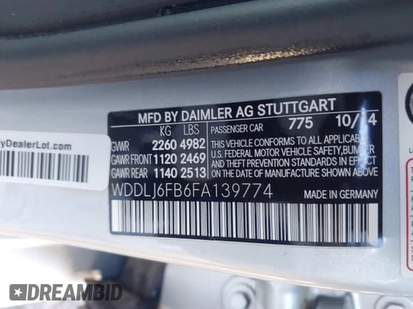 ✅ 2015 Mercedes-Benz CLS 400 • VIN: WDDLJ6FB6FA139774 • Лот: 41464206. Опубликован ранее на IAAI с пробегом 56 070 миль. Бесплатный доступ к архиву аукционных продаж из США и подробный отчёт об истории автомобиля на DreamBid. Изображение 9.