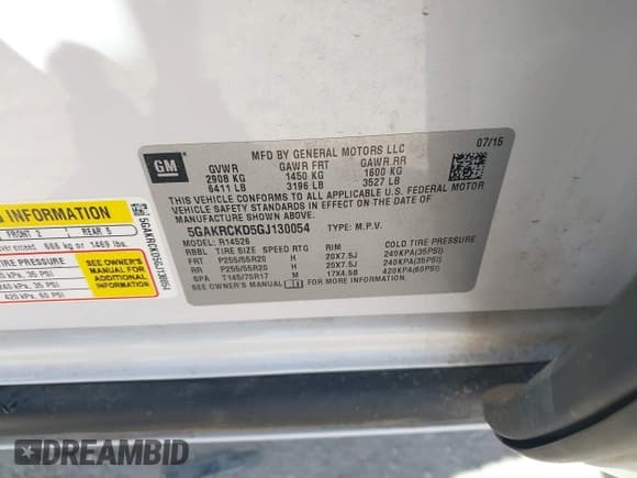 ✅ 2016 Buick Enclave Premium • VIN: 5GAKRCKD5GJ130054 • Lot: 43026679. Wystawiony na IAAI z przebiegiem 118 009 mil. Bezpłatny archiwum sprzedaży aukcyjnych z USA i szczegółowy raport historii pojazdu na DreamBid. Zdjęcie 9.