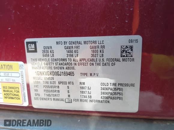 ✅ 2016 Chevrolet Traverse LT • VIN: 1GNKVGKD0GJ169465 • Lot: 43377543. Wystawiony na IAAI z przebiegiem 124 688 mil. Bezpłatny archiwum sprzedaży aukcyjnych z USA i szczegółowy raport historii pojazdu na DreamBid. Zdjęcie 9.