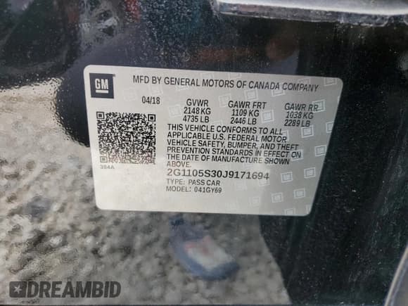 ✅ 2018 Chevrolet Impala LT • VIN: 2G1105S30J9171694 • Лот: 72185254. Опубликован ранее на Copart с пробегом 139 586 миль. Бесплатный доступ к архиву аукционных продаж из США и подробный отчёт об истории автомобиля на DreamBid. Изображение 14.