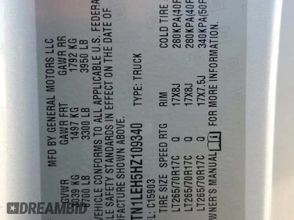 ✅ 2017 GMC Sierra 1500 • VIN: 1GTN1LEH5HZ109340 • Лот: 85932845. Опубликован ранее на Copart с пробегом 177 010 миль. Бесплатный доступ к архиву аукционных продаж из США и подробный отчёт об истории автомобиля на DreamBid. Изображение 12.