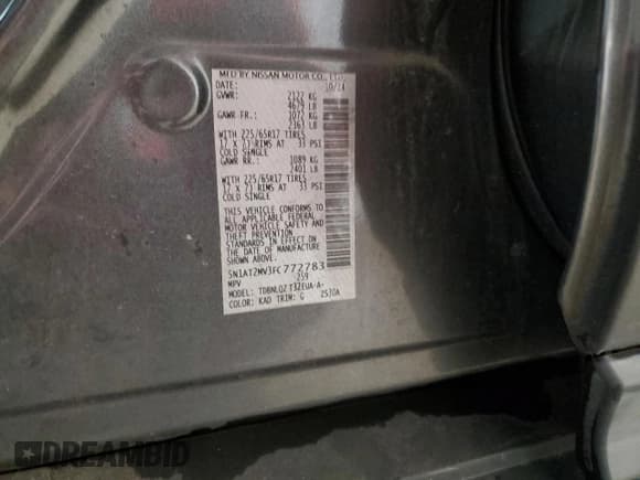 ✅ 2015 Nissan Rogue SL • VIN: 5N1AT2MV3FC772783 • Лот: 92096625. Опубликован ранее на Copart с пробегом 85 518 миль. Бесплатный доступ к архиву аукционных продаж из США и подробный отчёт об истории автомобиля на DreamBid. Изображение 13.