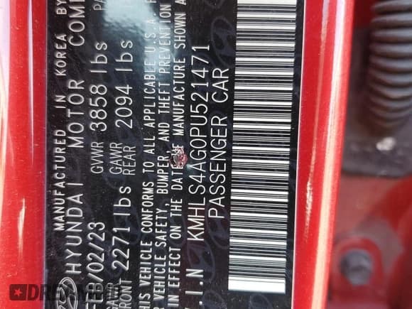 ✅ 2023 Hyundai Elantra SEL • VIN: KMHLS4AG0PU521471 • Lot: 84787795. Listed on Copart with 71,464 mi. Free auction sales archive from the USA and detailed vehicle history report at DreamBid. Image 13.