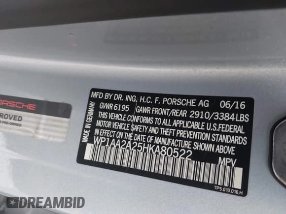 ✅ 2017 Porsche Cayenne • VIN: WP1AA2A25HKA80522 • Lot: 42288882. Listed on IAAI with 145,422 mi. Free auction sales archive from the USA and detailed vehicle history report at DreamBid. Image 9.