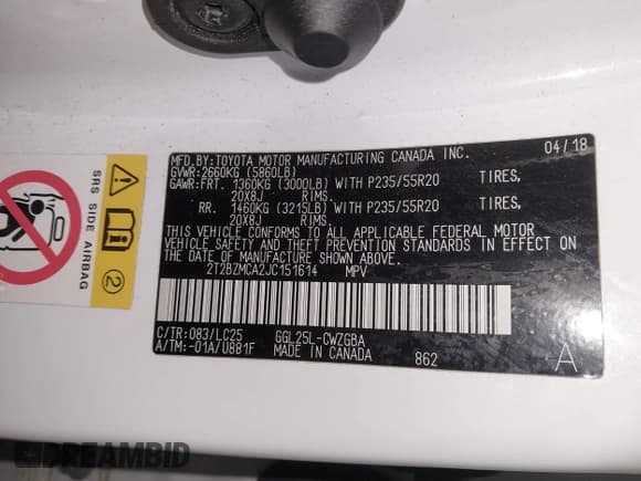 ✅ 2018 Lexus RX 350 • VIN: 2T2BZMCA2JC151614 • Lot: 43844958. Listed on IAAI with 102,518 mi. Free auction sales archive from the USA and detailed vehicle history report at DreamBid. Image 9.