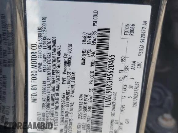 ✅ 2017 Lincoln Continental Livery • VIN: 1LN6L9UK3H5620465 • Lot: 91401945. Wystawiony na Copart z przebiegiem 316 897 mil. Bezpłatny archiwum sprzedaży aukcyjnych z USA i szczegółowy raport historii pojazdu na DreamBid. Zdjęcie 12.