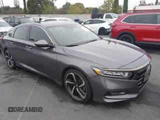 2018 Honda Accord Sport with VIN 1HGCV1F37JA196991, listed as a IAAI auction lot 43285127 with 66,909 mi miles and . Bid and sale history available at DreamBid. Image 1.