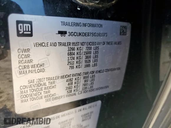 ✅ 2025 Chevrolet Silverado 1500 • VIN: 3GCUKDE87SG161073 • Лот: 85558495. Опубликован ранее на Copart с пробегом 17 841 миль. Бесплатный доступ к архиву аукционных продаж из США и подробный отчёт об истории автомобиля на DreamBid. Изображение 12.