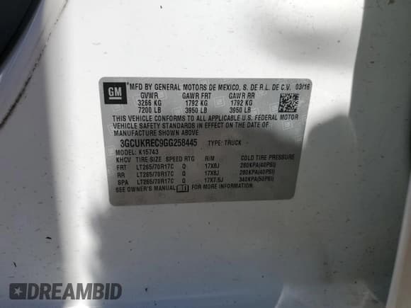 ✅ 2016 Chevrolet Silverado 1500 LT • VIN: 3GCUKREC9GG258445 • Лот: 72461724. Опубликован ранее на Copart с пробегом 242 947 миль. Бесплатный доступ к архиву аукционных продаж из США и подробный отчёт об истории автомобиля на DreamBid. Изображение 14.