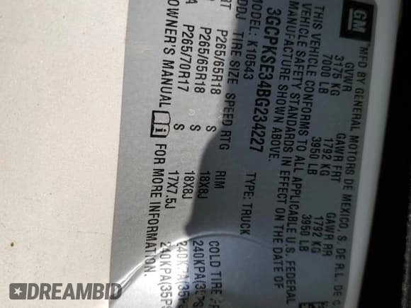 ✅ 2011 Chevrolet Silverado 1500 LT • VIN: 3GCPKSE34BG234227 • Лот: 80239385. Опубликован ранее на Copart с пробегом Не указан. Бесплатный доступ к архиву аукционных продаж из США и подробный отчёт об истории автомобиля на DreamBid. Изображение 12.