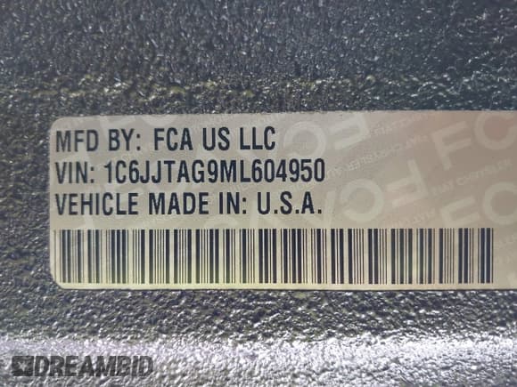 ✅ 2021 Jeep Gladiator Sport S • VIN: 1C6JJTAG9ML604950 • Lot: 39912720. Listed on IAAI with 34,640 mi. Free auction sales archive from the USA and detailed vehicle history report at DreamBid. Image 9.