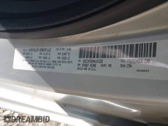 2010 Dodge Avenger SXT with VIN 1B3CC4FB2AN101552, listed as a IAAI auction lot 43498881 with 214,721 mi miles and . Bid and sale history available at DreamBid. Image 9.