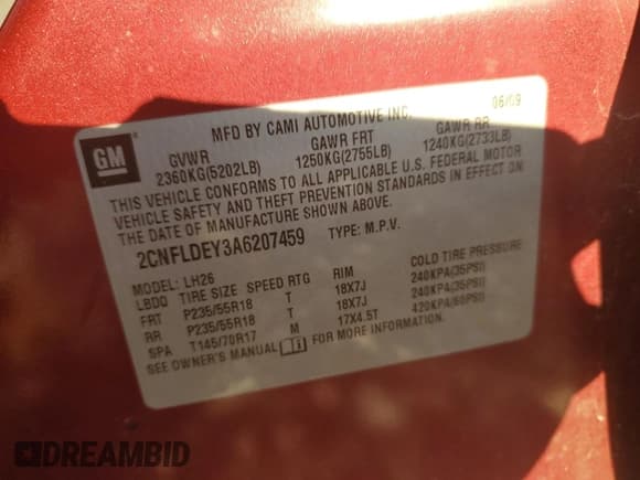 ✅ 2010 Chevrolet Equinox 1LT • VIN: 2CNFLDEY3A6207459 • Lot: 85583375. Wystawiony na Copart z przebiegiem 116 464 mil. Bezpłatny archiwum sprzedaży aukcyjnych z USA i szczegółowy raport historii pojazdu na DreamBid. Zdjęcie 13.