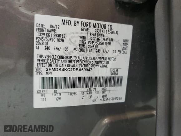 ✅ 2013 Ford Edge Limited • VIN: 2FMDK4KC2DBA60047 • Лот: 70444744. Опубликован ранее на Copart с пробегом 207 134 миль. Бесплатный доступ к архиву аукционных продаж из США и подробный отчёт об истории автомобиля на DreamBid. Изображение 13.