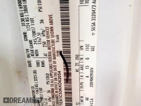 ✅ 2019 Ford F-150 XL • VIN: 1FTEX1C53KKD62054 • Lot: 65564375. Wystawiony na Copart z przebiegiem 82 805 mil. Bezpłatny archiwum sprzedaży aukcyjnych z USA i szczegółowy raport historii pojazdu na DreamBid. Zdjęcie 12.