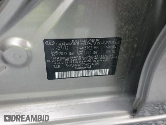 ✅ 2013 Hyundai Elantra GLS • VIN: 5NPDH4AE7DH204685 • Lot: 61589025. Listed on Copart with 154,344 mi. Free auction sales archive from the USA and detailed vehicle history report at DreamBid. Image 12.